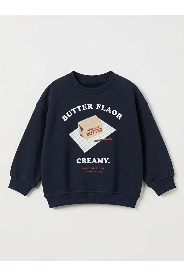 Unisex Print Detailed 3 Thread Cotton Sweatshirt