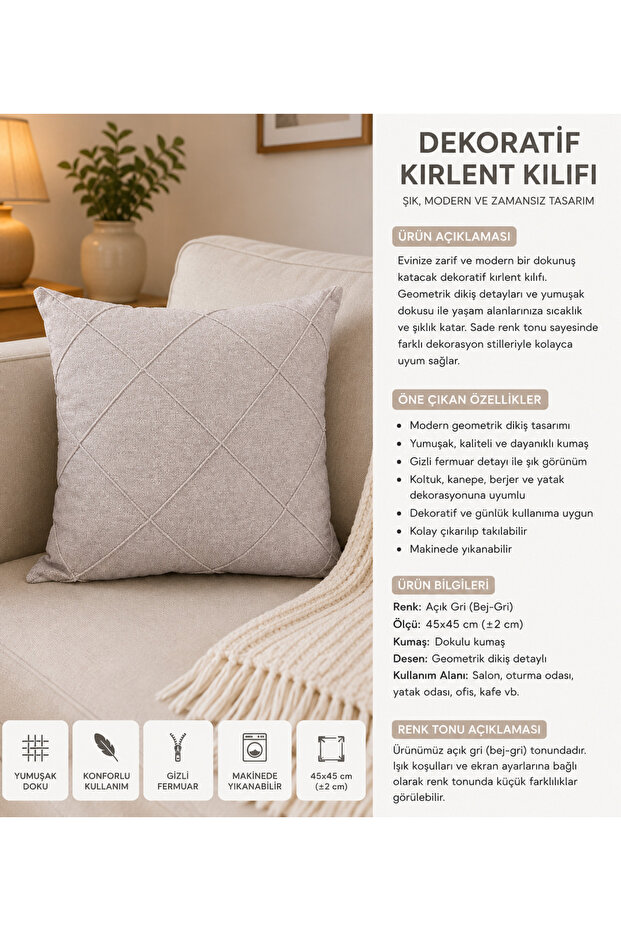 Linen Woven Fabric Soft Decorative Throw Pillow Cover