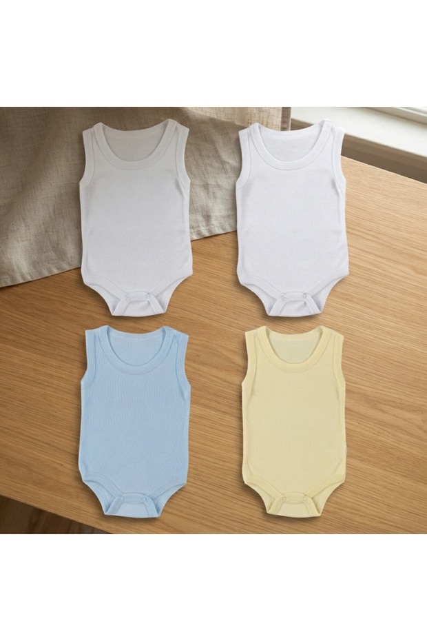 Baby Zero Sleeve Bodysuit Badi 100% Cotton 4 Pieces