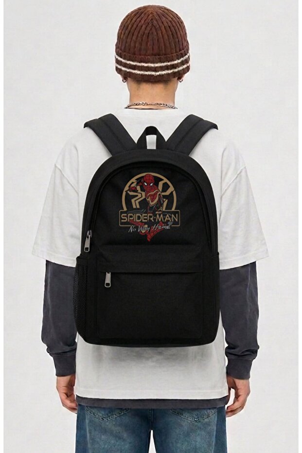 Unisex Spider No Way Home Printed Backpack, Spider-Themed School Bag