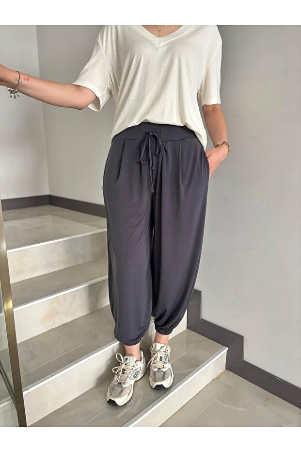 Lycra Sandy Fabric Belted Shalwar Trousers