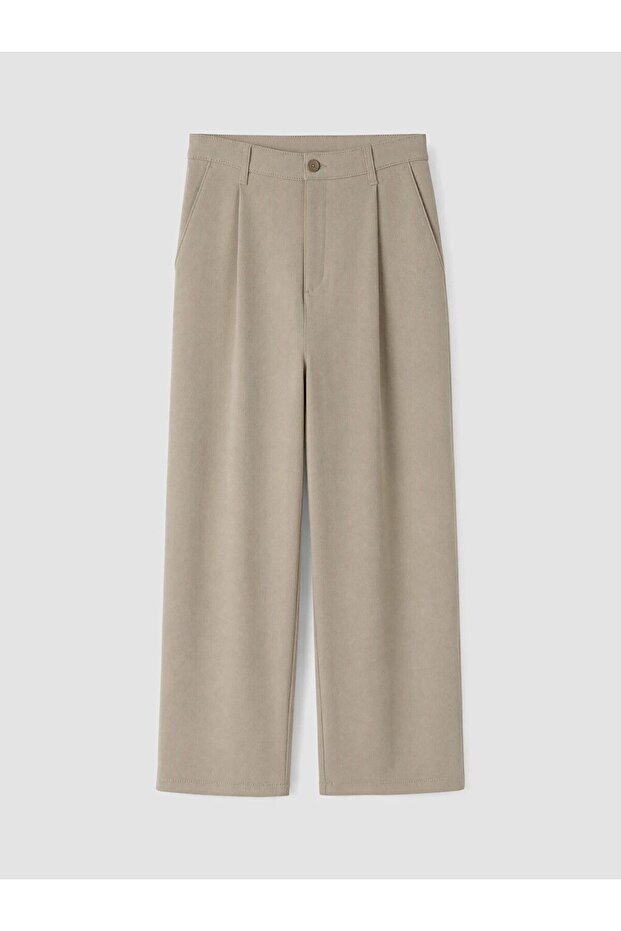 Lcw Vision Beige Relax Fit Men's Pleated Trousers