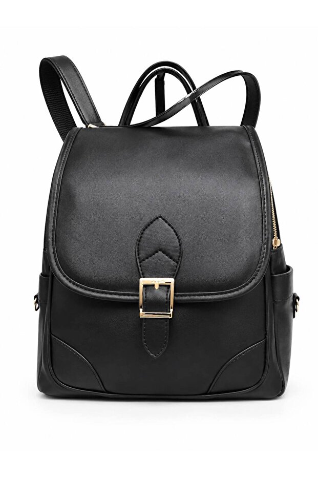 Satin Fabric Very Stylish Backpack Black
