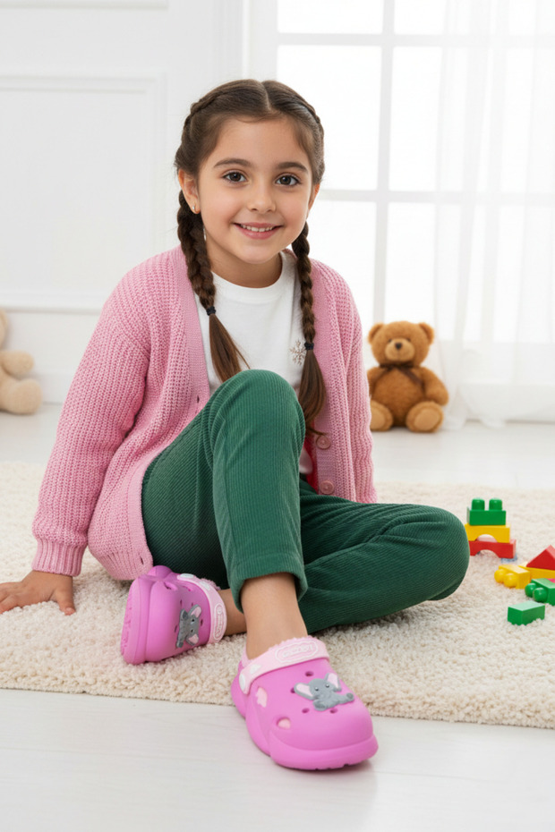 16204 Girl's Winter Eva Plush Home Garden Nursery Slippers Sandals