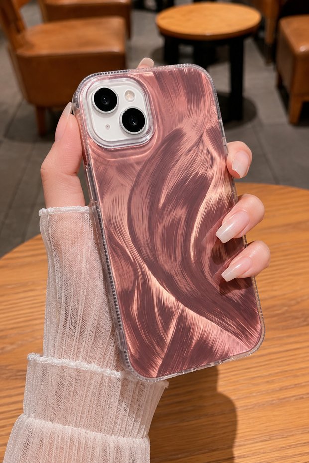 Compatible with iPhone 15 / 14 / 13 - Feather Aurora Cover, Non-Removable and Non-Yellowing Shockproof Glossy Case