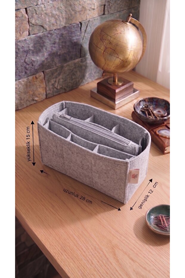 Six Compartment Clutch Cantali Organizer Light Gray Color 28 X 15 X 12 Dimensions (Length X Height X Width)