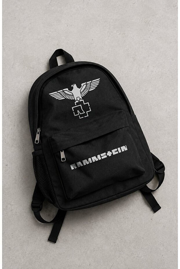 Unisex Rammstein Printed Backpack, Rock Band Themed School Bag