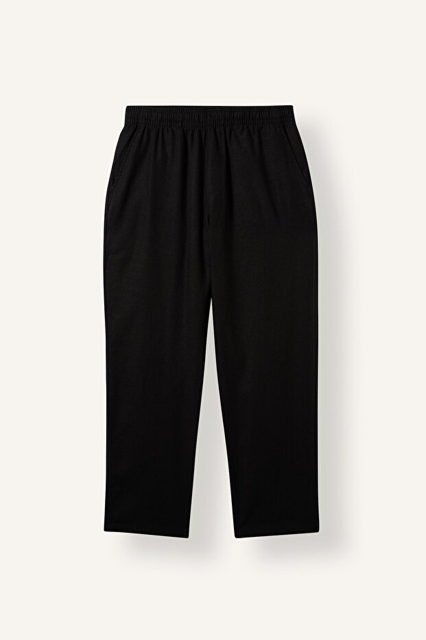 Breathable Relax Fit Elastic Waist Stretch Fabric Pants with Pockets H4753Ax26Au
