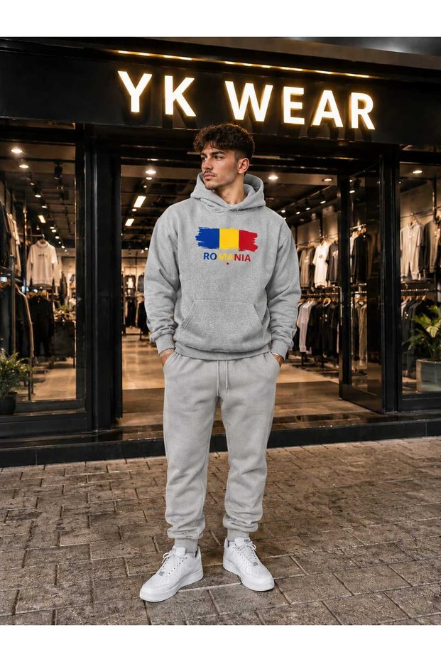 Romania Logo Segment Unisex Hooded Tracksuit Set