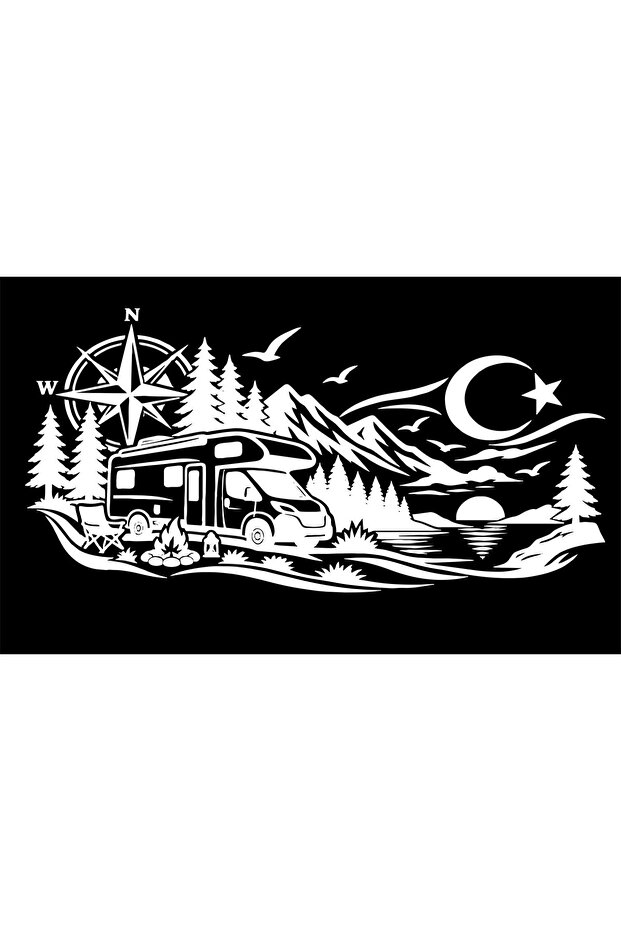 Caravan Adventure Car Sticker (115X56 cm)