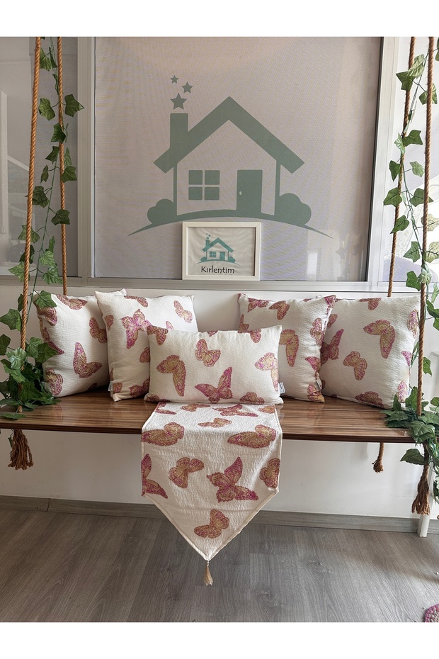 Butterfly Jacquard Patterned Throw Pillow Cover