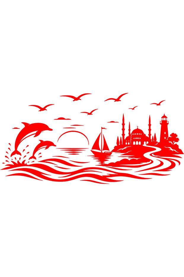 Caravan Sea View Auto Sticker (115X57 cm)