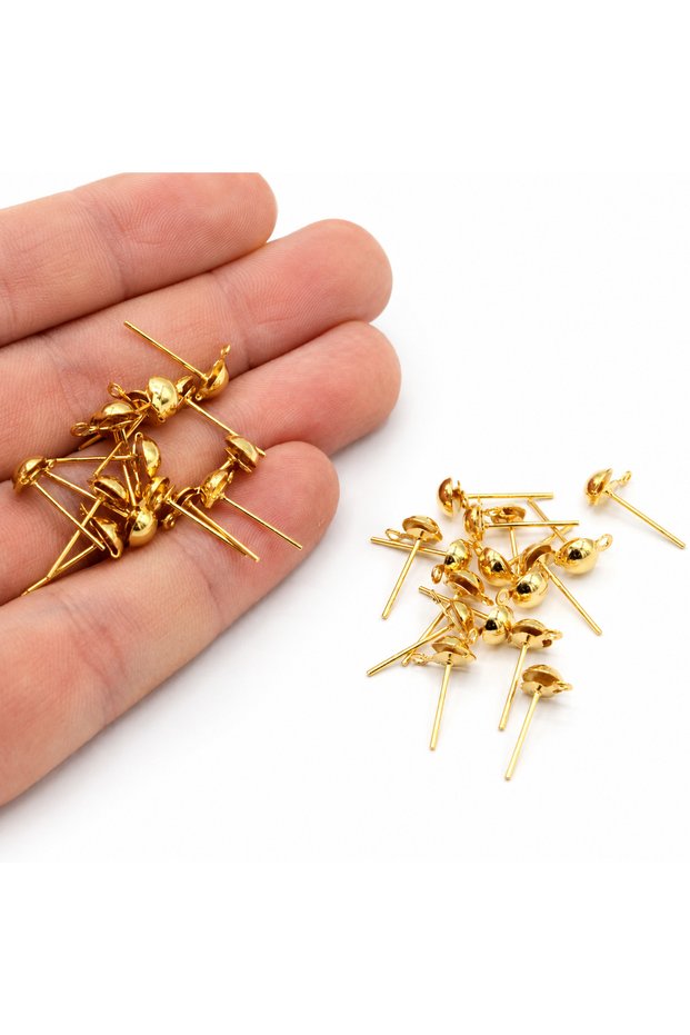 100 Pieces of Ball Head Earring Studs Jewelry Earring Parts