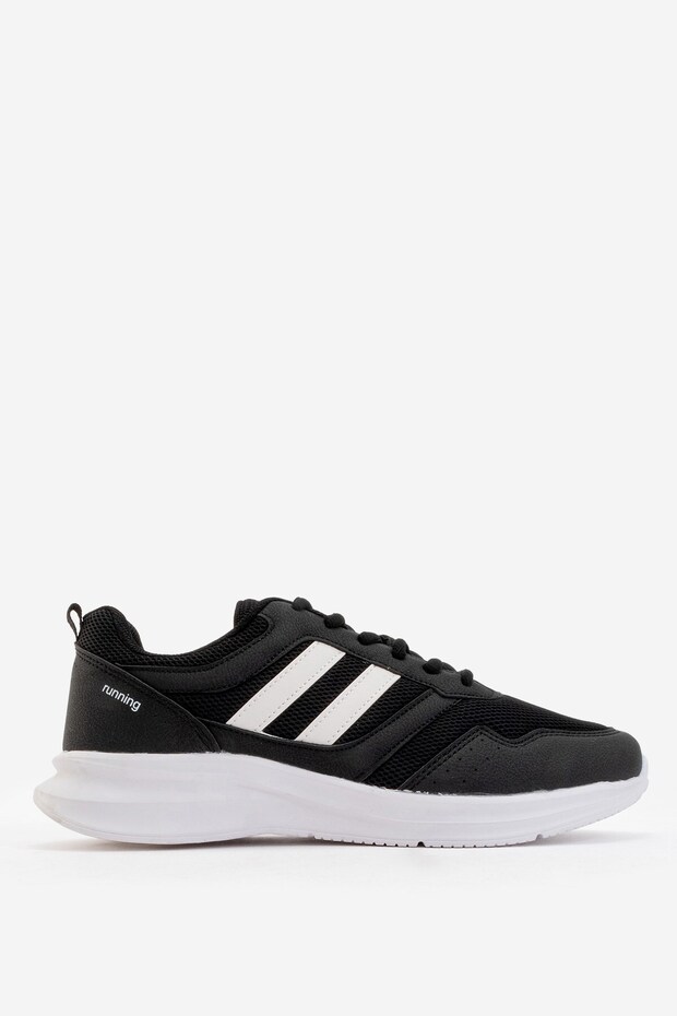 Men's Lightweight Comfortable Nylon Sole Sports Shoes Black - White