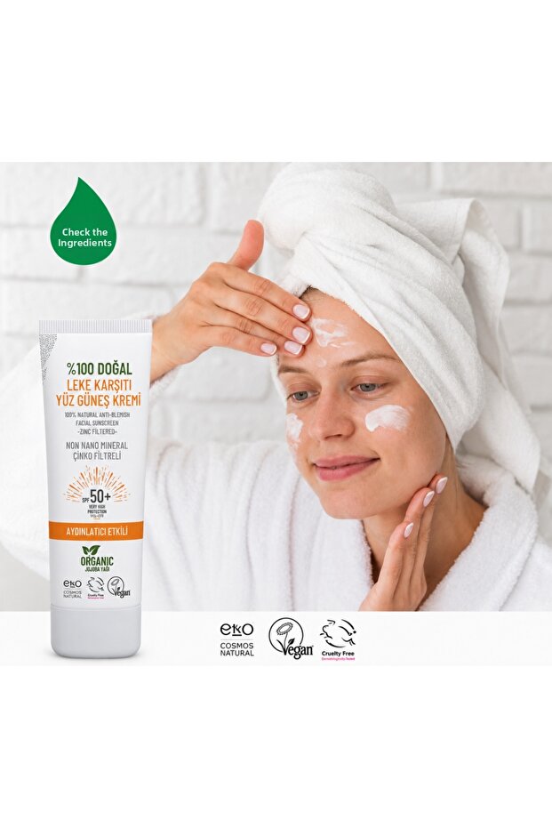 100% Natural Anti-Blemish Spf 50+ Facial Sunscreen