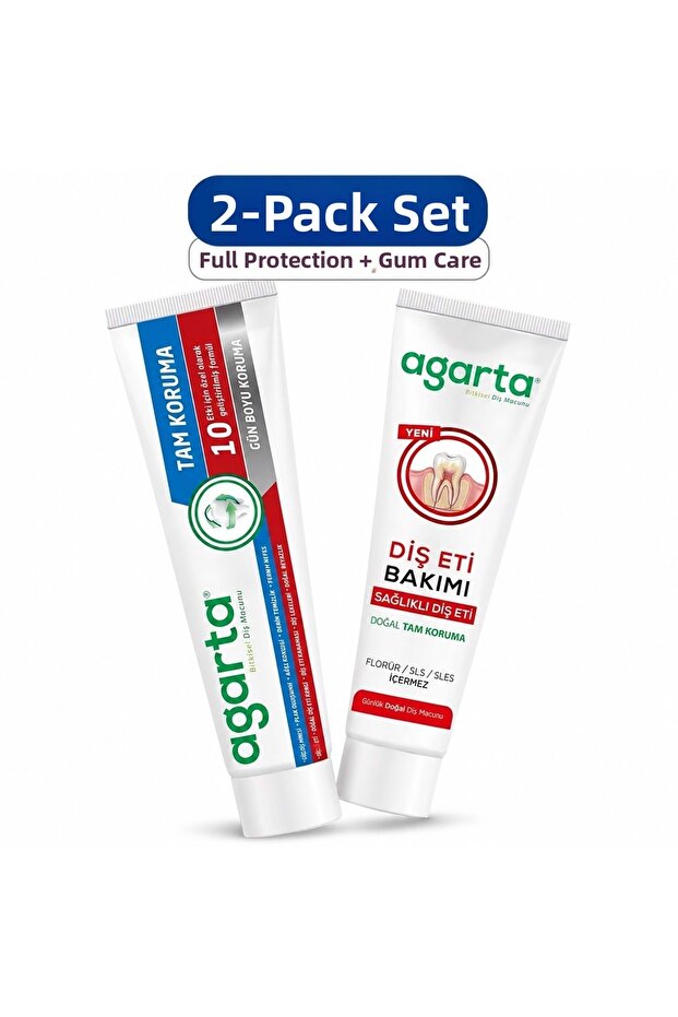 Natural Full Protection Toothpaste 75 ml All-Day Protection & Gum Care 90 ml (Mixed Set of 2)