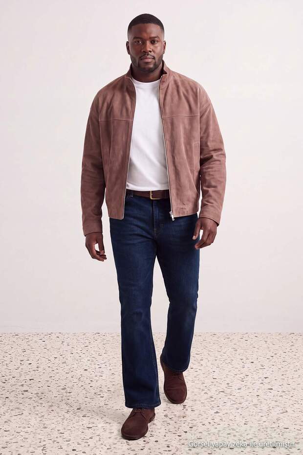 Lacivert Esnek Kumaş Boru Paça Büyük Beden Erkek Jeans TMNAW27CJ00003