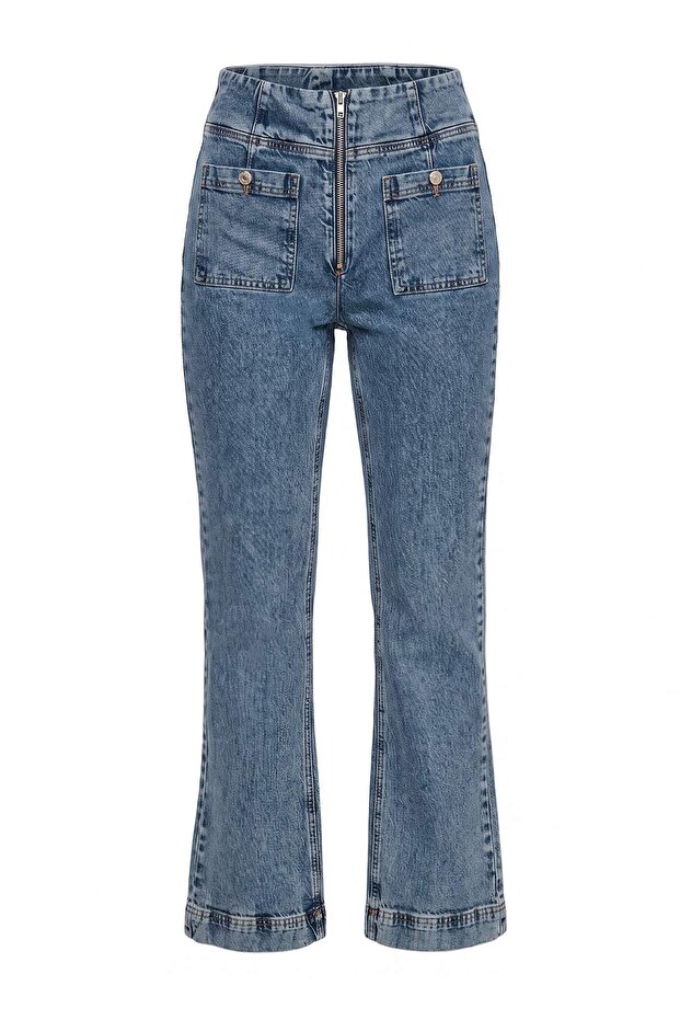 Mavi Bel Detaylı Yüksek Bel Flare Jeans TWOAW27JE00277