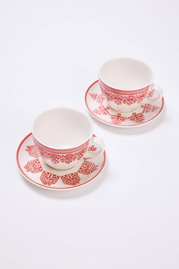 2-Piece Christmas Patterned Tea Cup Set 230 Cc Tphaw27Cfn00002