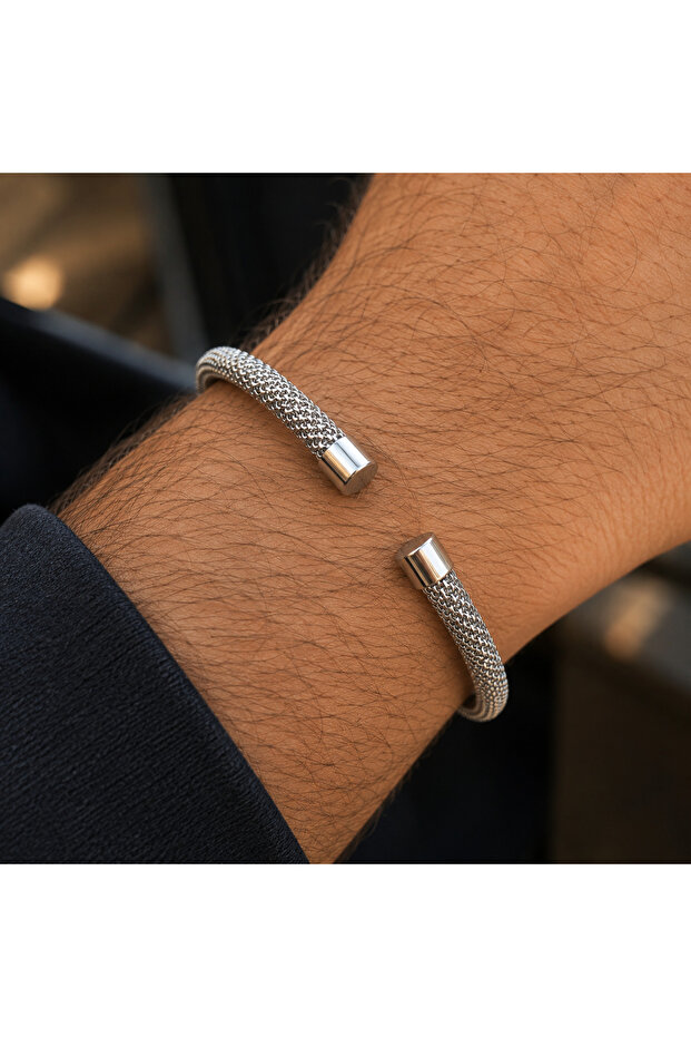 White Steel Bracelet with White Tip