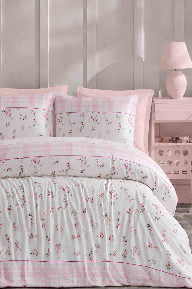 Elastic Sheet Duvet Cover Set Double Chitir Pink