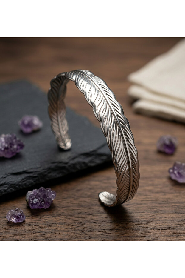 Minimalist Italian Style Laser Engraved Women's Cuff Bracelet