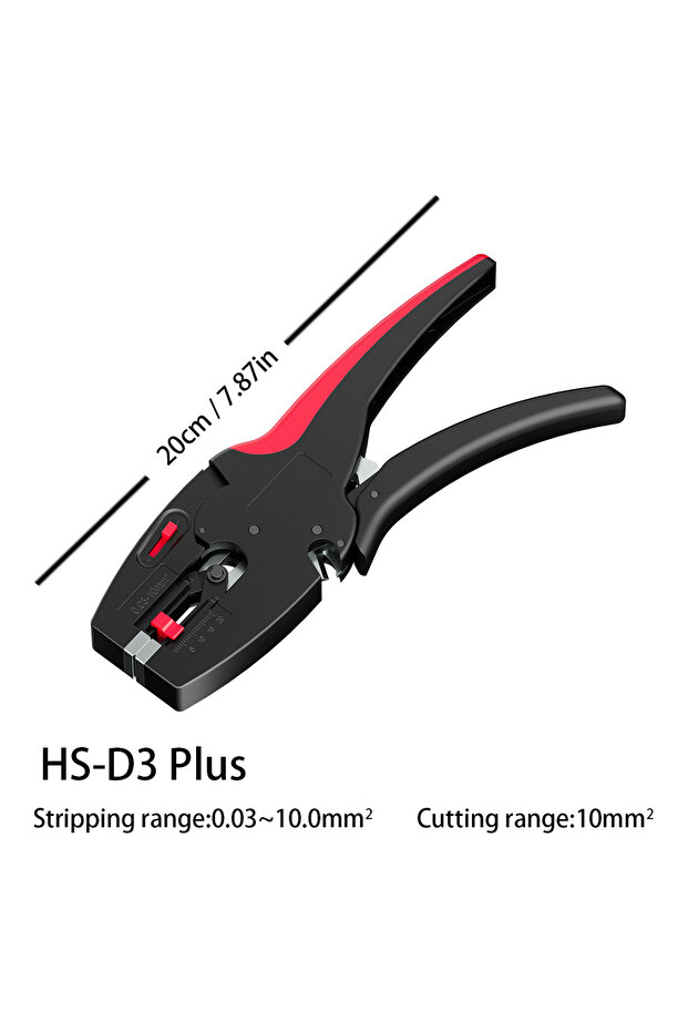 HS D3 Plus Automatic Wire Stripper and Cutter Pliers 2 in 1 Heavy Duty Tools 0.03-10mm²/32-7AWG Mini