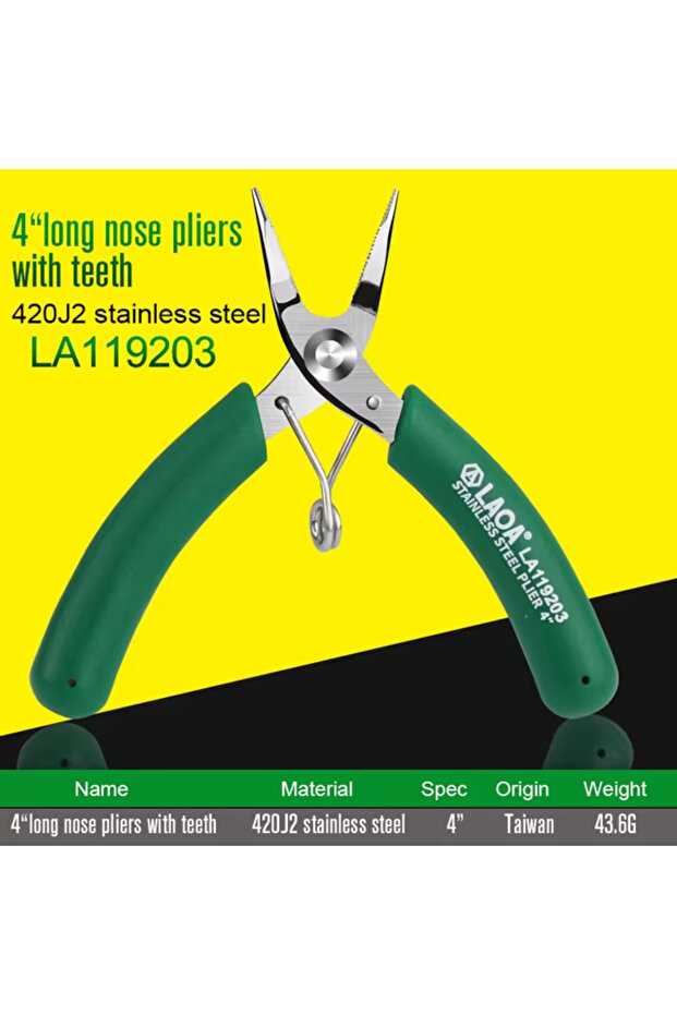 LA119203 LAOA Mini Side Cutter 3.5 Inch Stainless Long Nose Nippers Small Cutting Electronic Scissor