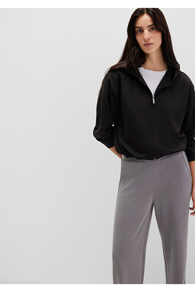 سحاب أسود ( تينسيل ™ ) سويت شيرت مختلط قماش مودال 1S10489-900