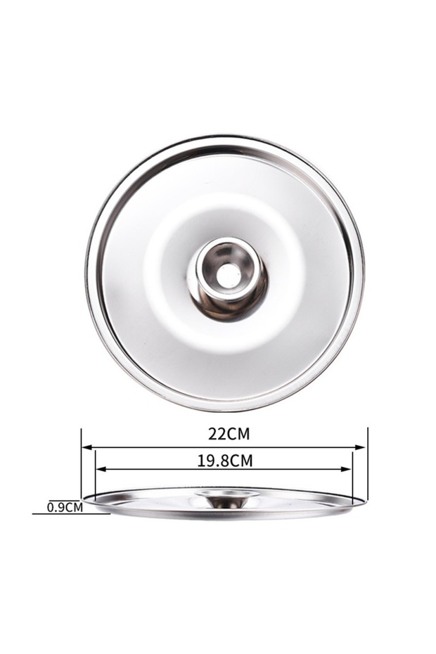 22cm New 10-24cm Round Pot Lid Thicken Stainless Steel Saucepan Cover Replacement Universal Kitchen