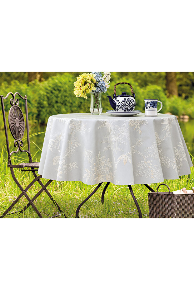 Jannie Pvc Tablecloth - Gray - 140 cm