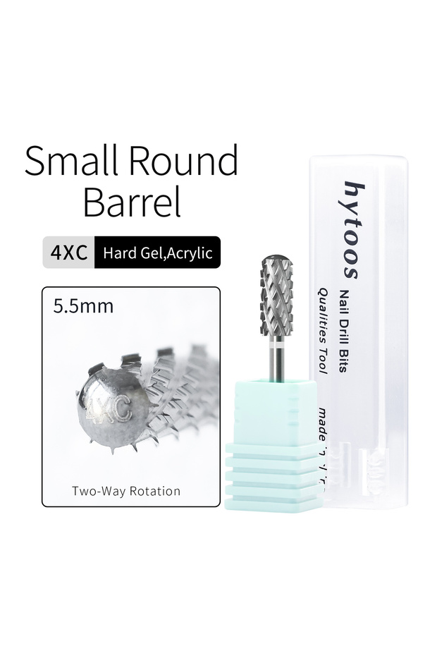 Small Barrel - 4XC HYTOOS 5.35mm Safety Barrel Nail Drill Bit – Pro Gel Polish Removal Bit for Elect