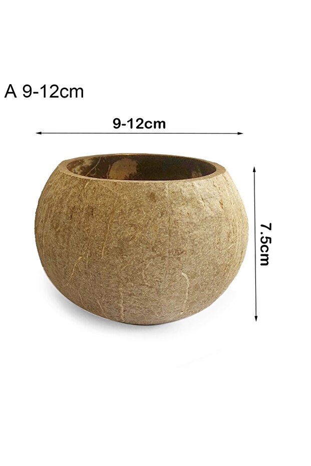 A 9-12cm Coconut Shell Candle Bowls Natural Decorative Bowls Wood Candle Container for DIY Home Craf