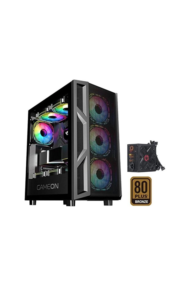 علبة كمبيوتر ألعاب Trident IV-M POWERFORGE Series متوسطة الحجم مزودة بوحدة تزويد طاقة بقدرة 750 واط مثبتة مسبقًا