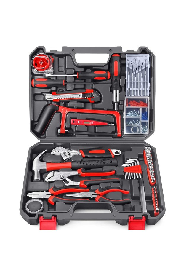 108PCS STOENGO 19/43/108pcs Hardware Household Hand Tool Kit Set Household DIY Hand Tool Kit Saw Scr
