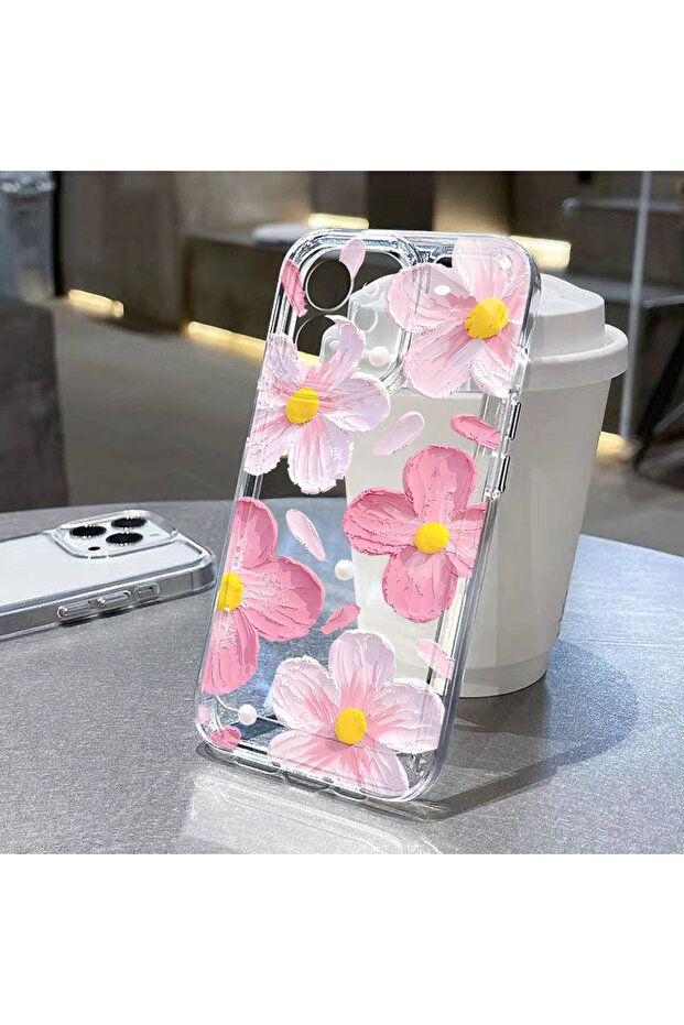 iPhone17 Pro Max TM88Clear Pink Peach Flower For iPhone 18 17 16 11 15 12 13 14 Pro Max Case 17 Air