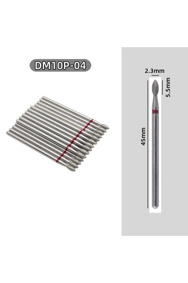 NO.04 F12 20Pcs/bag Diamond Nail Fine Flame Drill Bit Set Open The Finger Edge Skin And Remove Dead