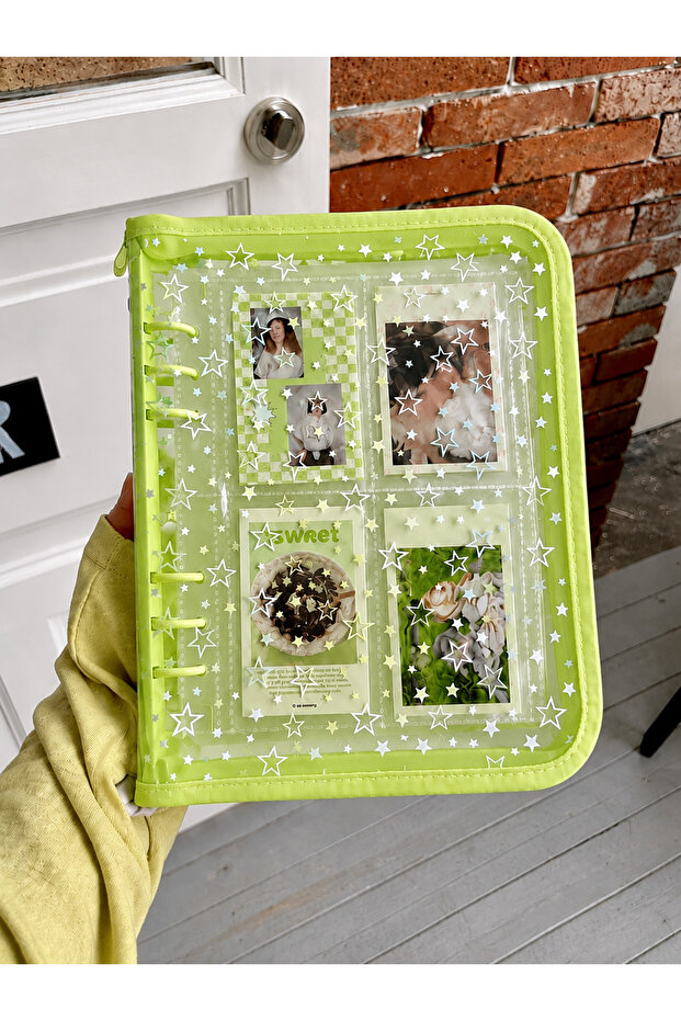 Hologram Star Pattern A5 Binder Green