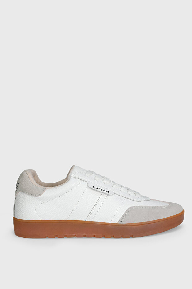 Brıan Men's Leather Sneaker Shoes White