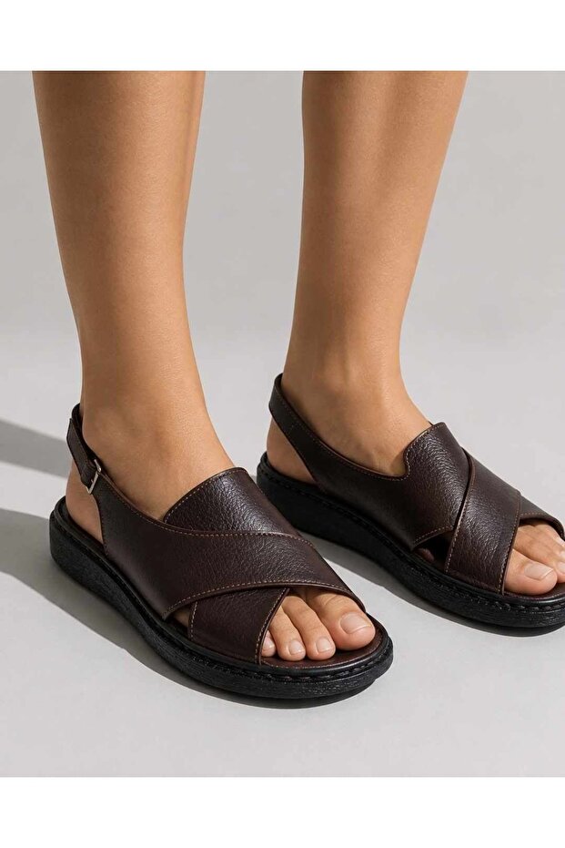 Mtf.12 Full Orthopedic Genuine Leather Women's Sandals