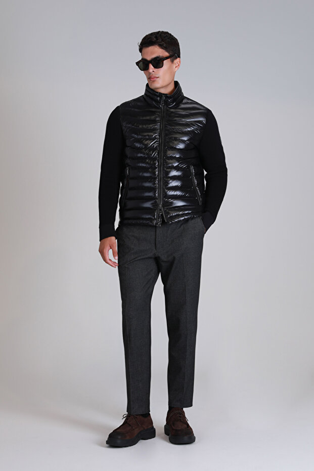 Glenn Goose Feather Men's Coat Black