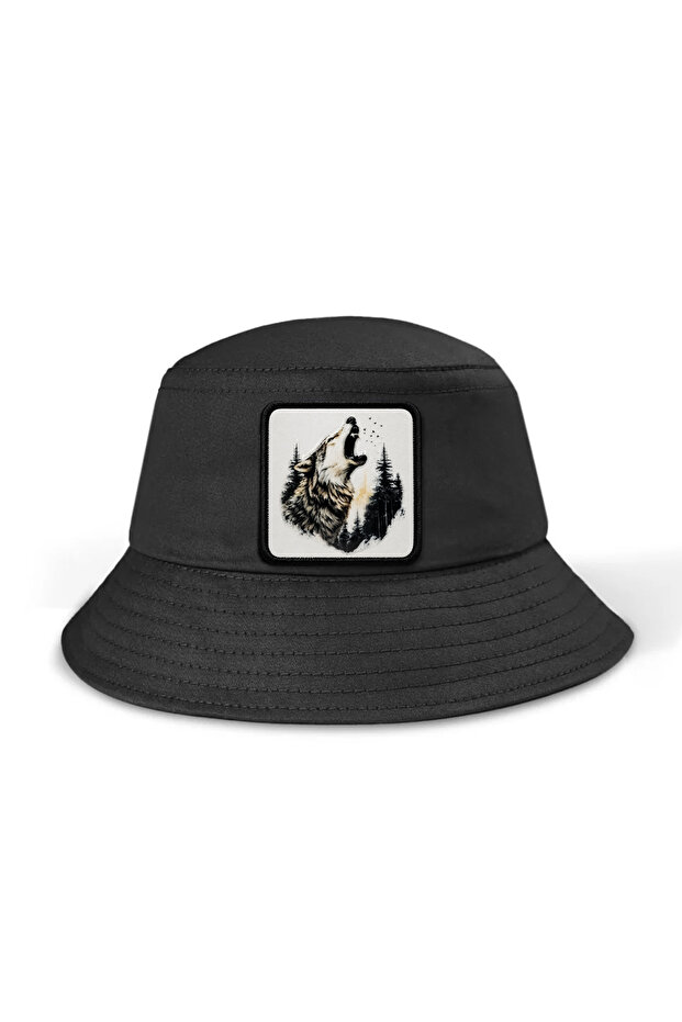 Bucket Wolf - 6Bs Code Logo Unisex Black Hat (Cap)