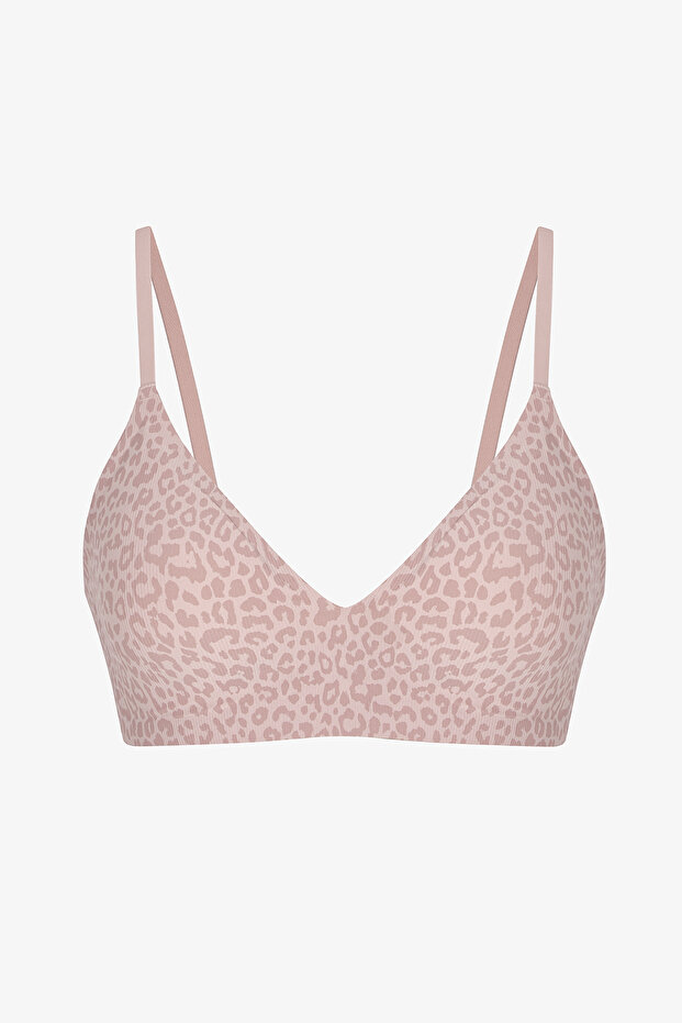 Pink Invisible Ribbed Triangle Bra