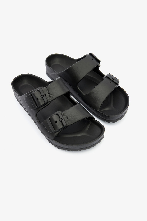 Plassy Black Melange Slippers