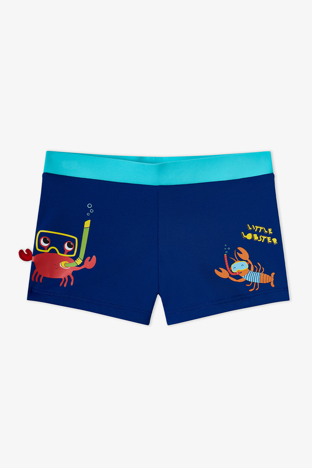 Boy's Crab Patterned Shorts Swimsuit