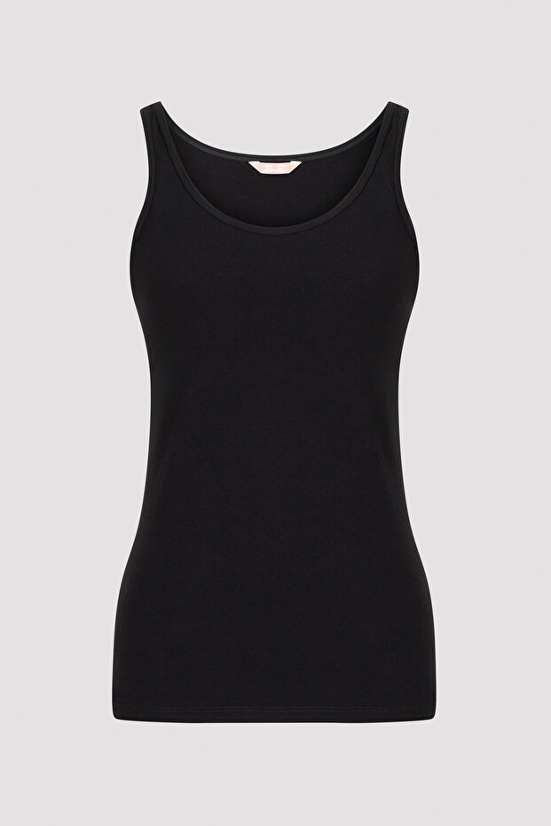 Black Basic Thick Strap Tank Top