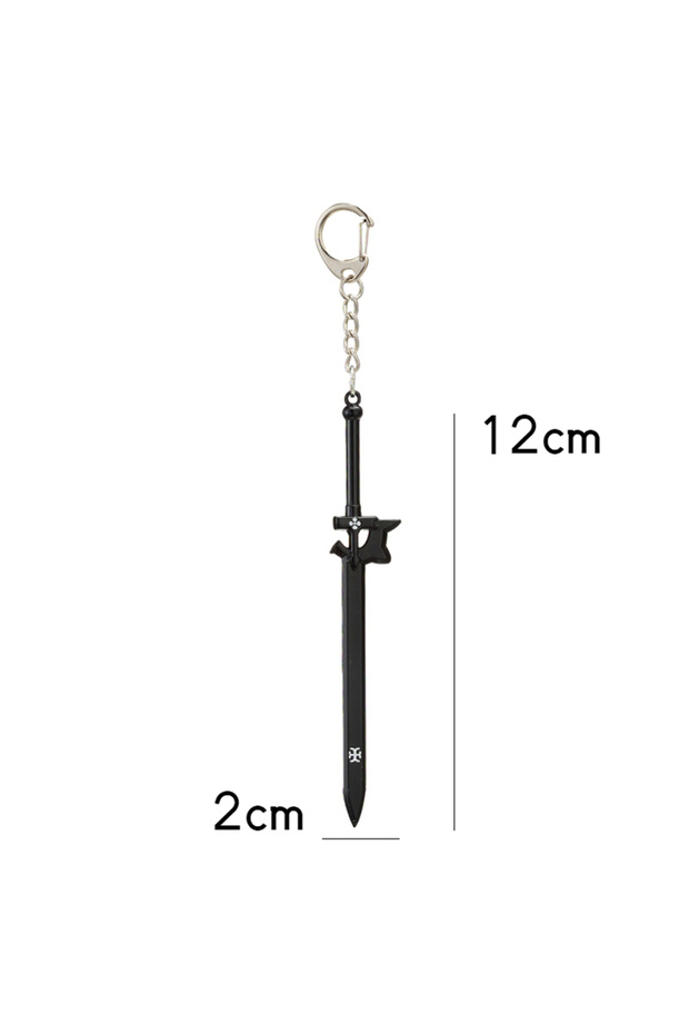 Black Sword Art Online Keychain SAO Asuna Kirito Elucidator DARK REPULSER Keyring for Men Anime Acce