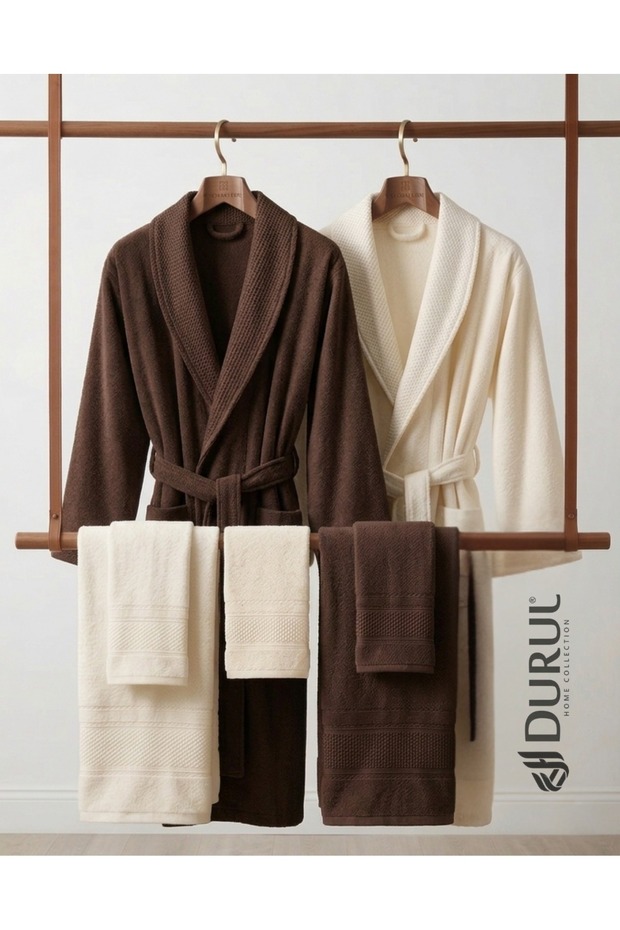 Luxury Cotton Bathrobe Set with Towels