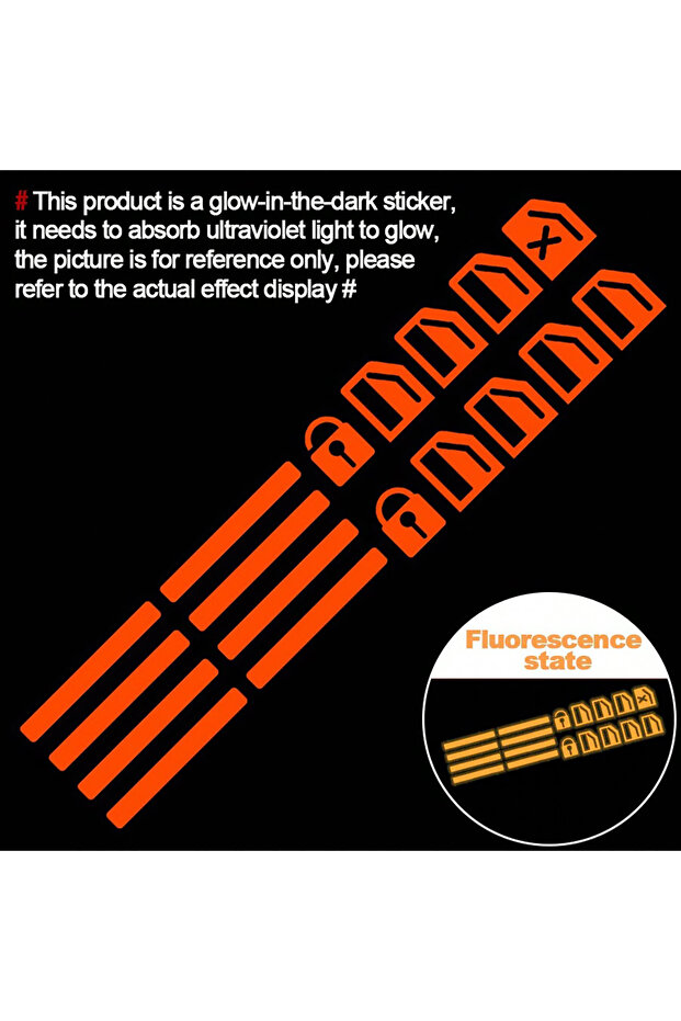 Red 18pcs Car Window Control Button Luminous Stickers, Auto Interior Glow-In-The-Dark Waterproof Dur