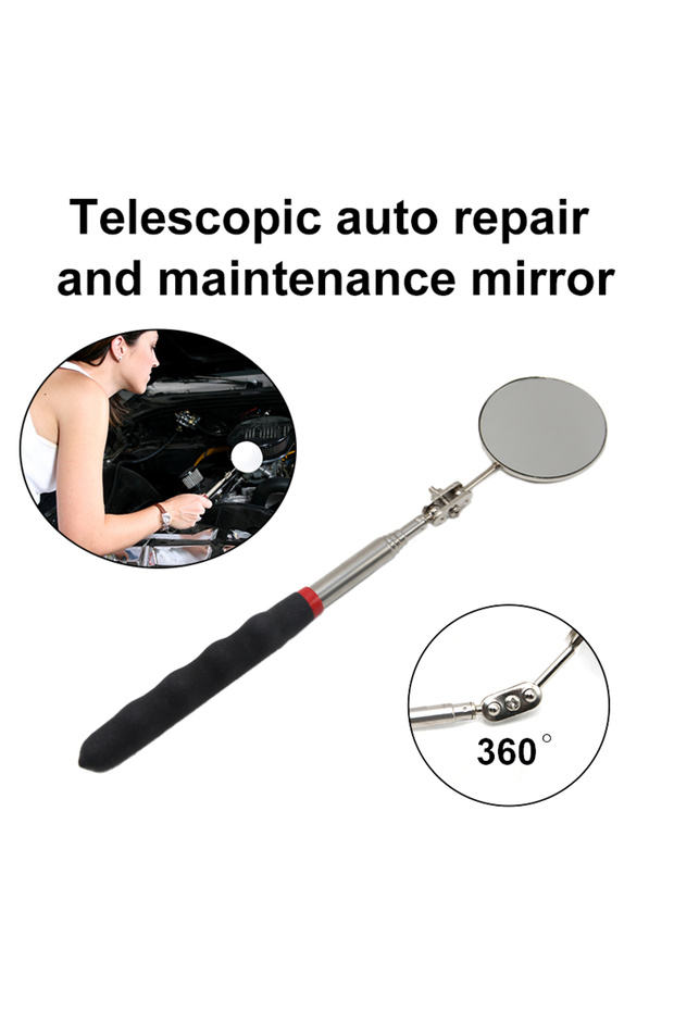 50mm Detection Folding Mirror 360° Rotating Reflector Universal Auto Repair Tool Accessory Telesc...
